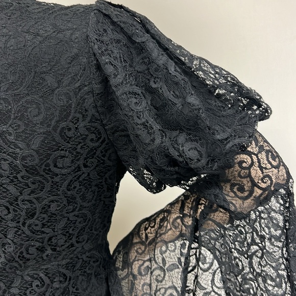 Aidan Mattox lace puffed bell sleeves dress - Picture 8 of 10